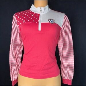 PLAYBOY Red and White Long Sleeve Top